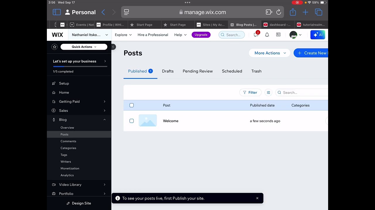 Wix tutorial (2025) (episode 2: blog posts and video library)